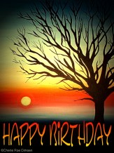 Tree Silhouette - Happy Birthday