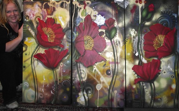 cherie with triptych