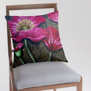 red poppy cushion