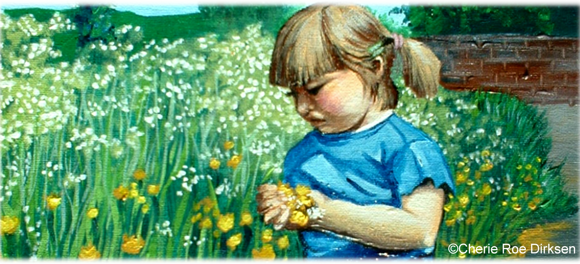 Girl with Flower Banner