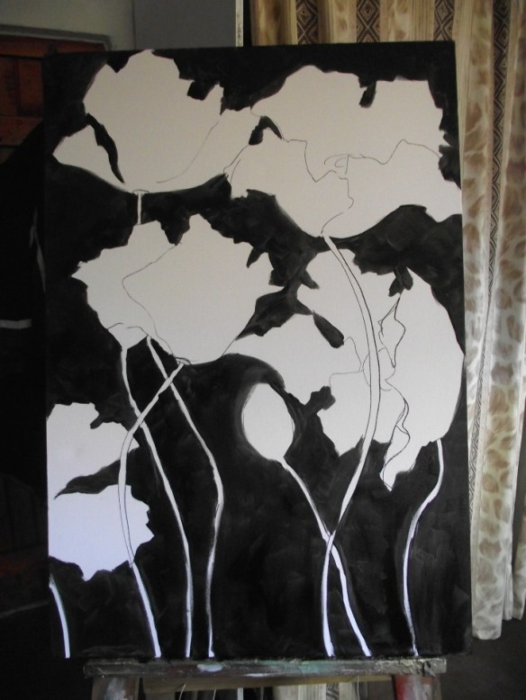 Stage 2 - painting the background black